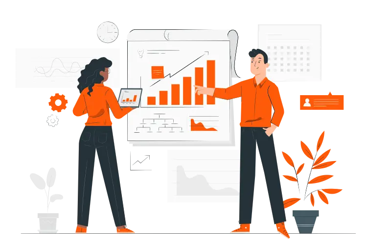 Illustration showing business automation concepts